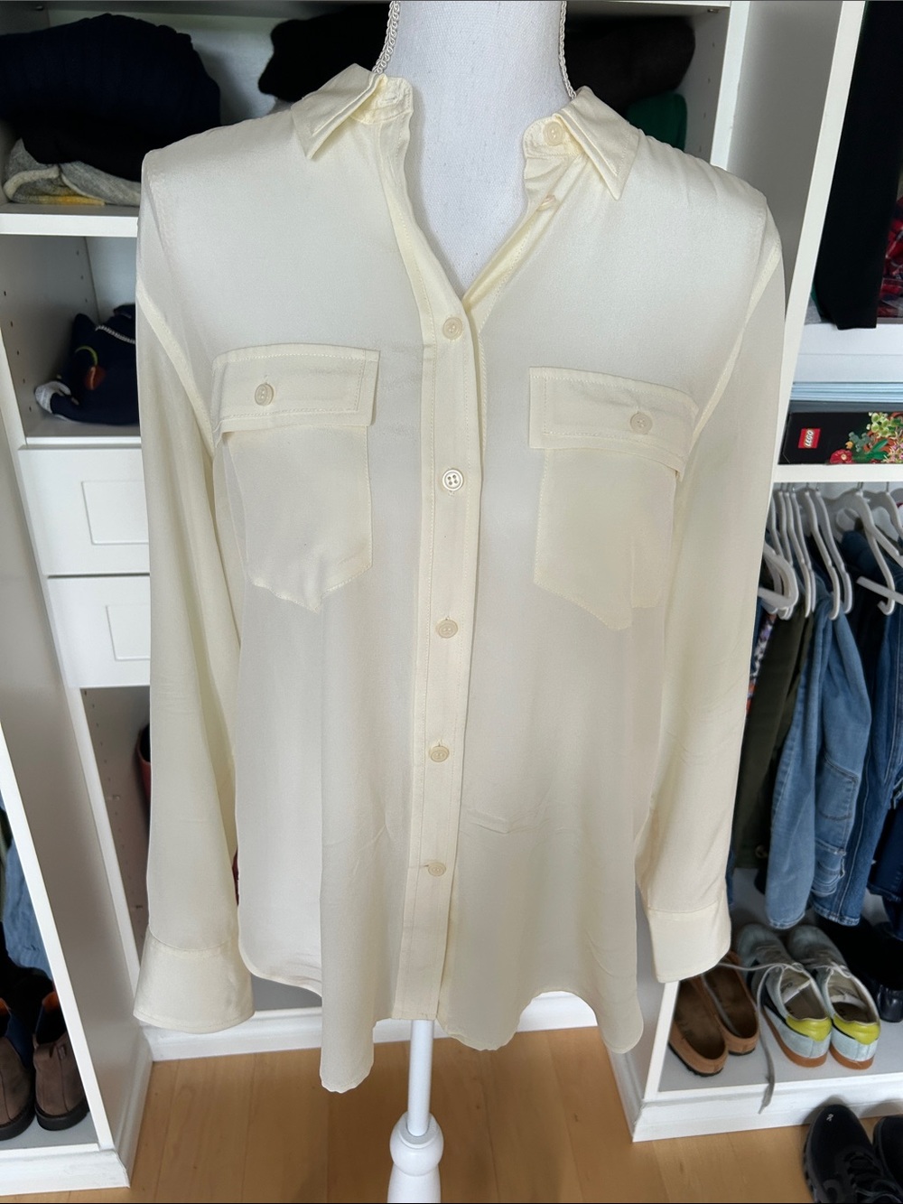Classic Cream Button-Down Shirt - Lightweight silk